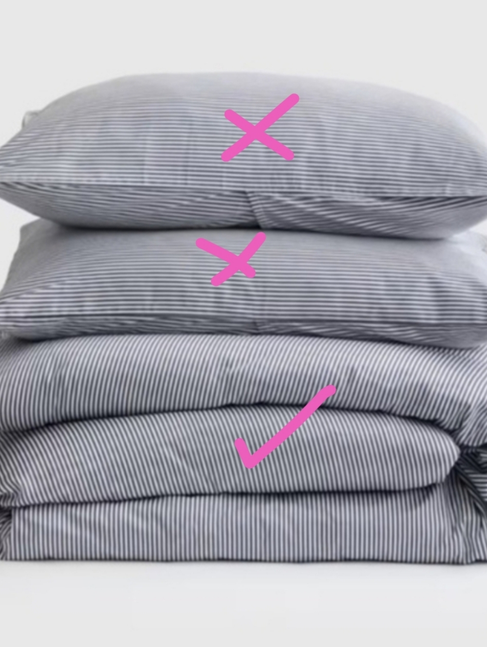 Quince Classic Organic Percale Duvet Cover in Blue Oxford Stripe - Full/Queen